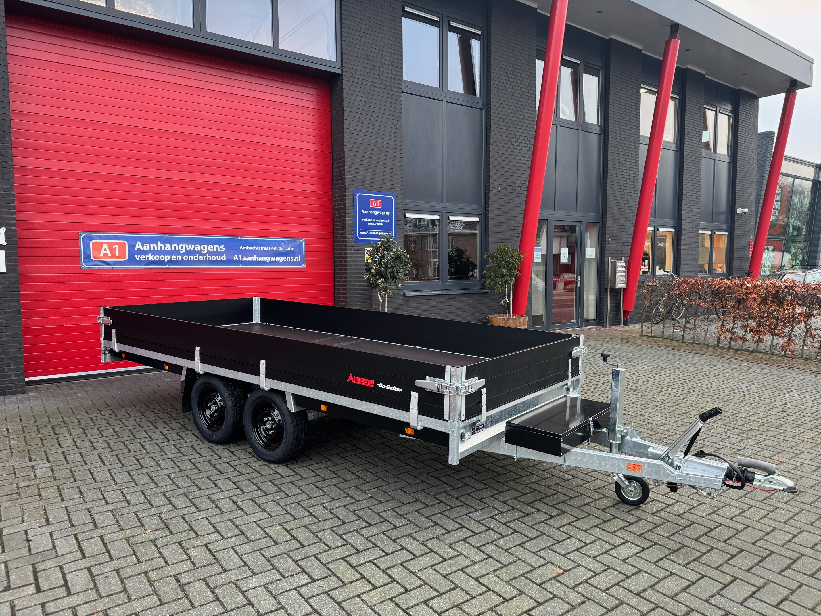 Anssems PSX Go-Getter dubbel-as plateauwagen 2500kg (405x178cm)