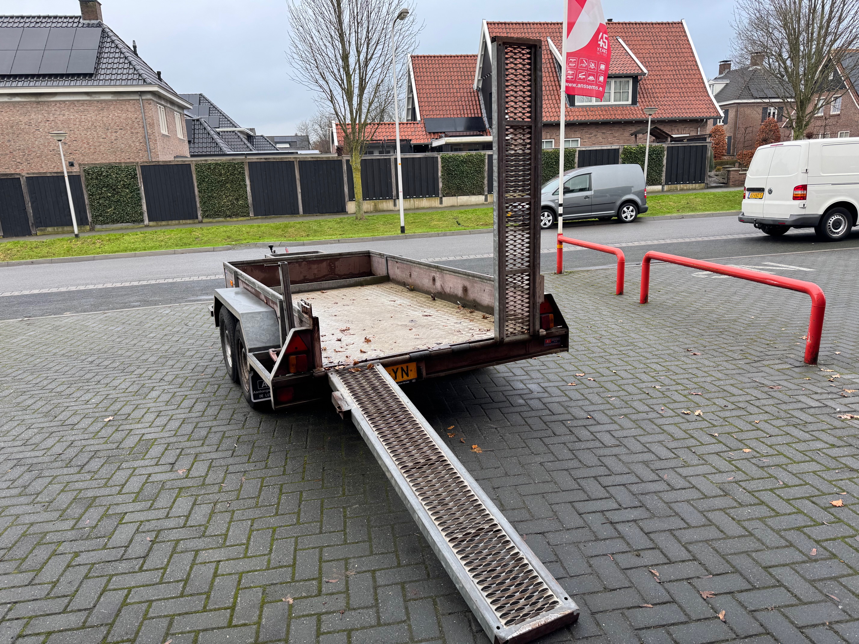 Peters dubbel-as houten machinetransporter 2700kg