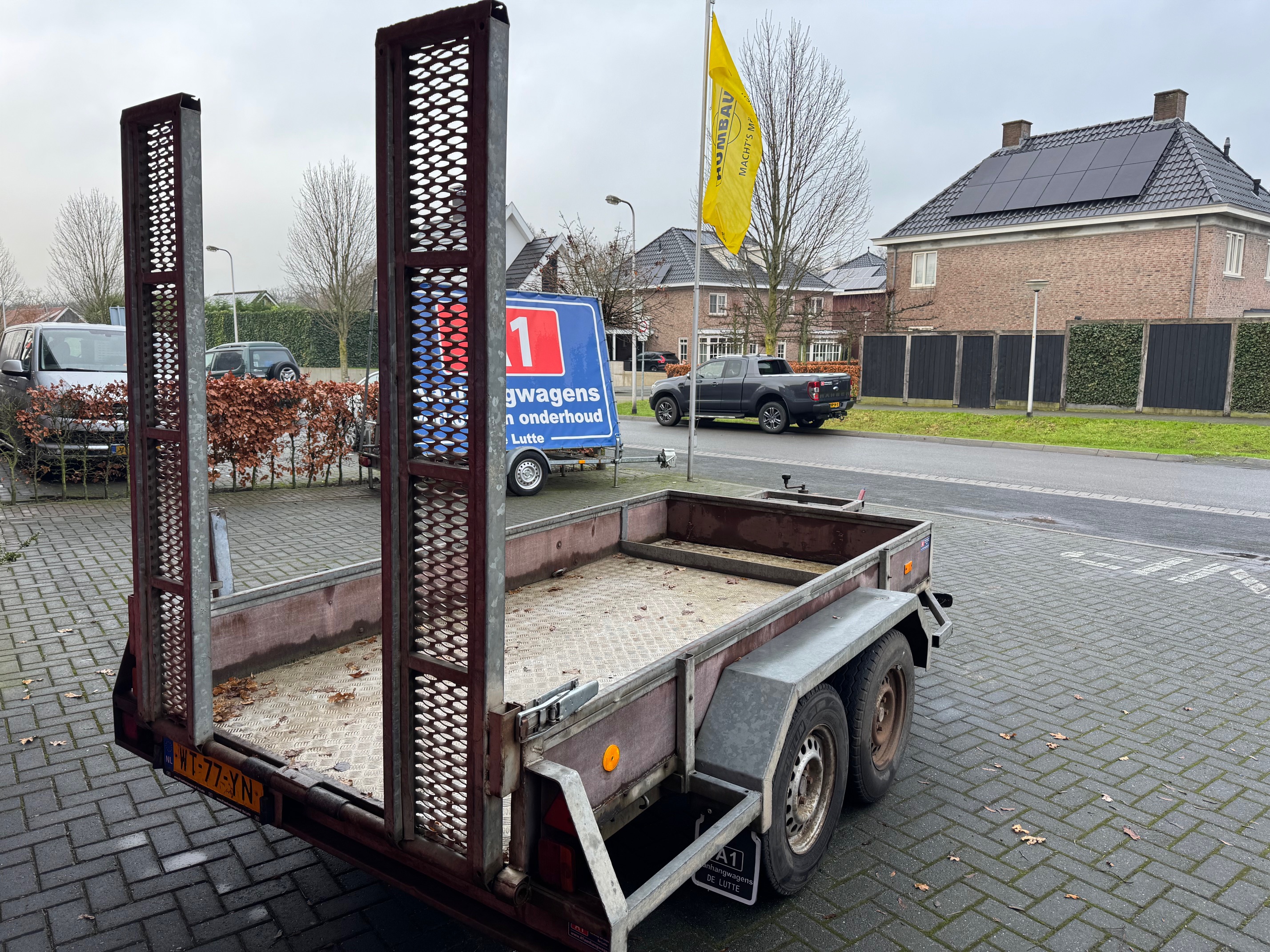 Peters dubbel-as houten machinetransporter 2700kg